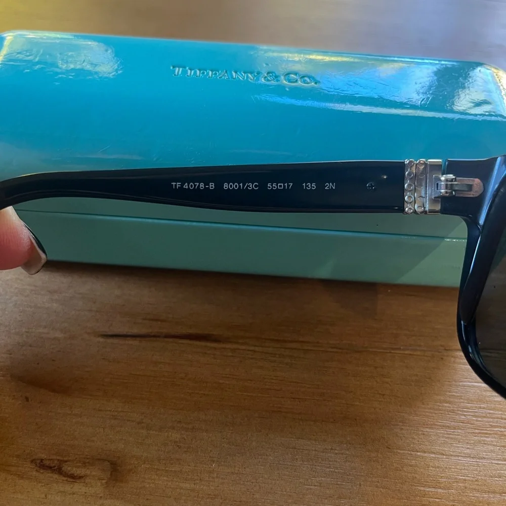 Tiffany & Co. Black Sunglasses with Blue Case - Picture 2 of 5